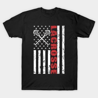 Lacrosse American Flag - US Sports T-Shirt